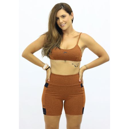 Top Aline Mix Laranja e Preto - 7189 - JBXSPORT