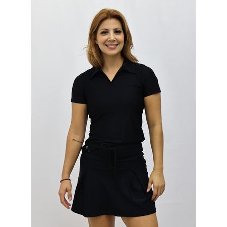 Babylook Polo Preta - 8241 - JBXSPORT