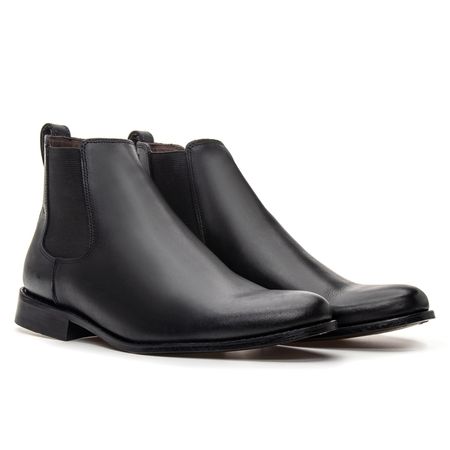 Bota Nobre Chelsea com Solado em Couro - Preta - Don Matuto | Botinas Premium