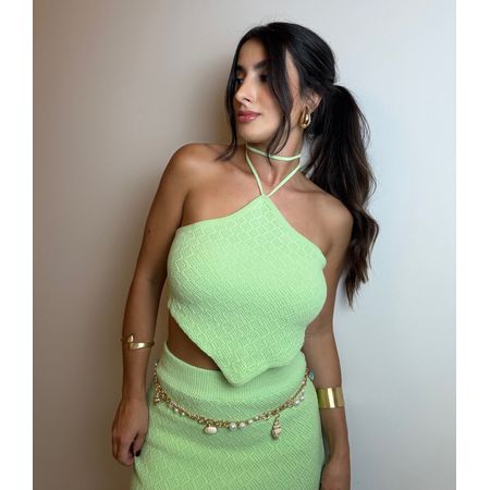 CONJUNTO MAIA VERDE MENTA SAIA COM FORRO