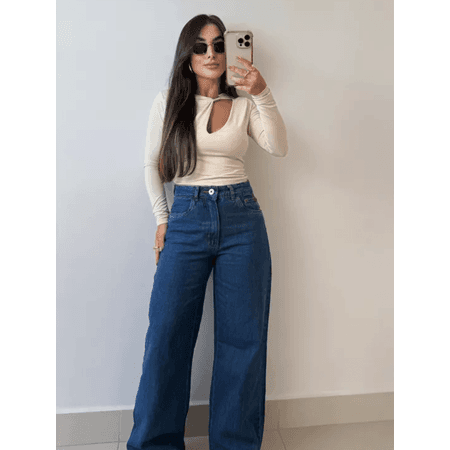 CALÇA JEANS WIDE LEG
