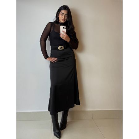SAIA MIDI ACETINADA PRETA