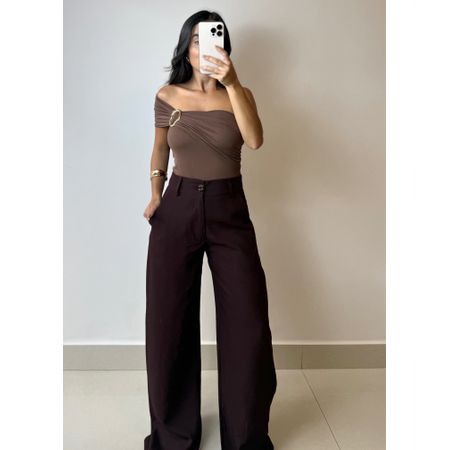 CALÇA WIDE LEG CAFÉ