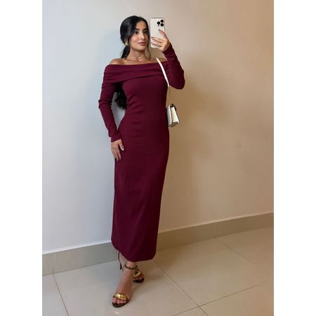 VESTIDO CANELADO HELENA BORDO