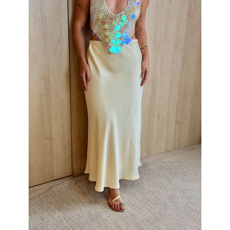 SAIA ACETINADA AMARELO MANTEIGA