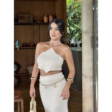 CONJUNTO MAIA AREIA SAIA MIDI E CROPPED 