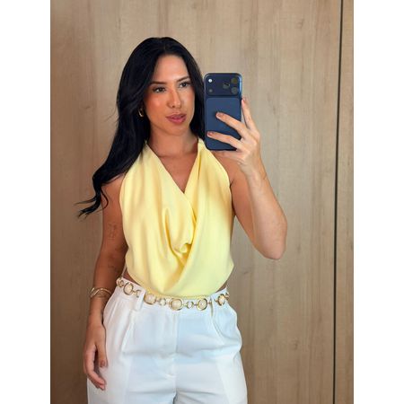 TOP FRENTE ÚNICA AMARELO