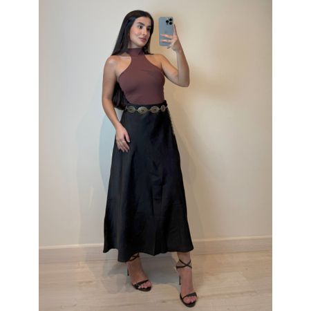 SAIA MIDI DE CETIM PRETA
