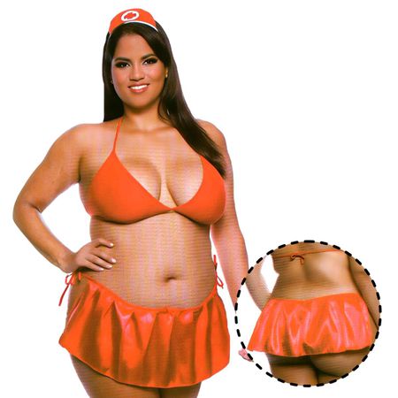 Fantasia Bombeira II Plus Size- (CP2209) - Vermelho