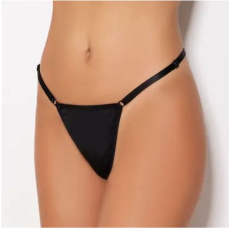 Calcinha Fio Dental em Cirrê (GS110018) - Preta