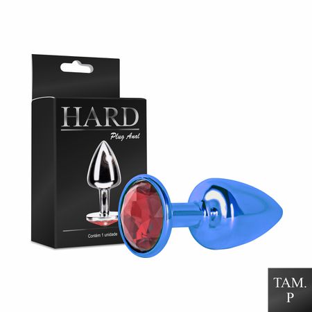 Plug de Metal P Com Pedra Variadas Hard (HA118-ST216) - Azul