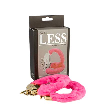 *Algema Less Dourada Com Pelúcia (HA141D) - Rosa