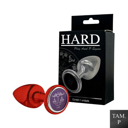 Plug de Metal P Signos Libra (HA162LI) - Vermelho