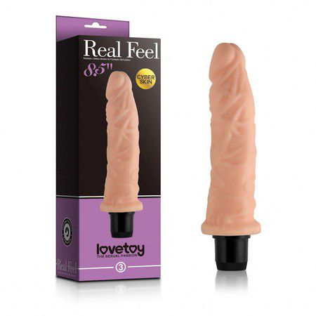 *Prótese 16X13cm Com Vibro Real Feel VP (PE025-17189) - Bege