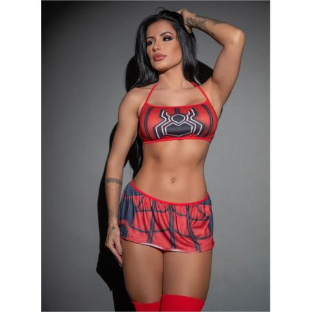 Fantasia Fetiche Mulher Aranha (PS9404) - Padrão