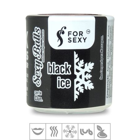 *Bolinha Beijável Sexy Balls 3un (ST732). - Black Ice