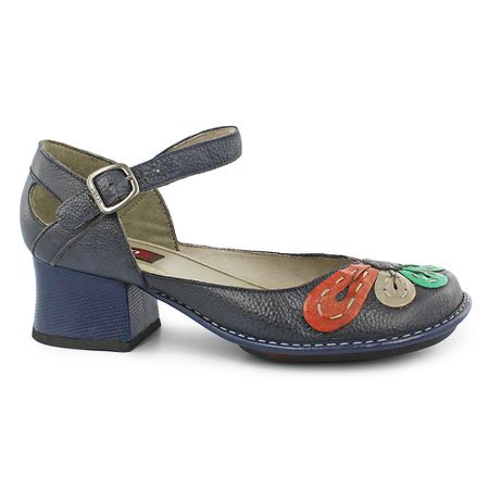 Sapato boneca J.Gean Kelly salto grosso em couro c... - J.Gean