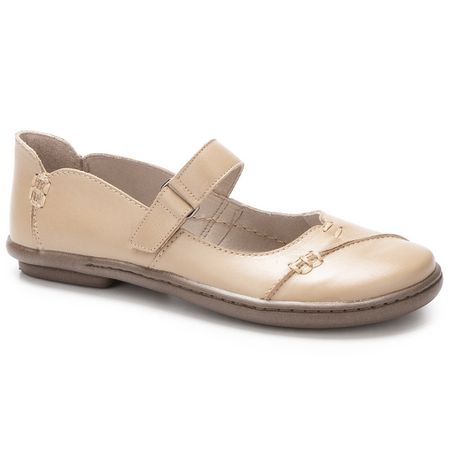 Sapatilha Boneca J.gean Em Couro cor Deserto Cod. ... - J.Gean