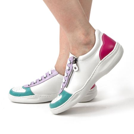Tênis Feminino Joy em Couro Legítimo Branco J.Gean... - J.Gean