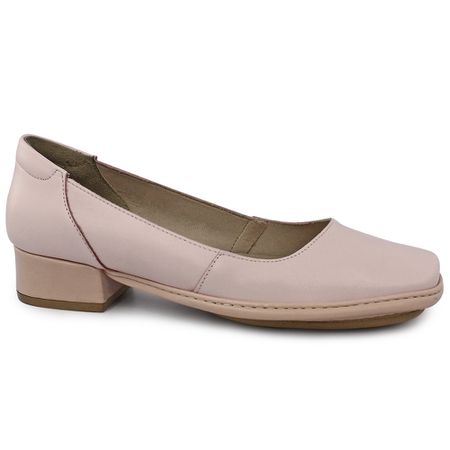 Sapato Boneca Salto Baixo Em Couro Lilac Dual Comf... - J.Gean