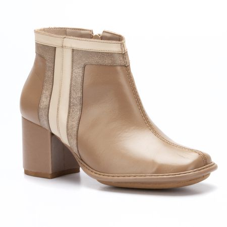 Bota Feminina New Pietra Salto Alto em Couro Fendi... - J.Gean