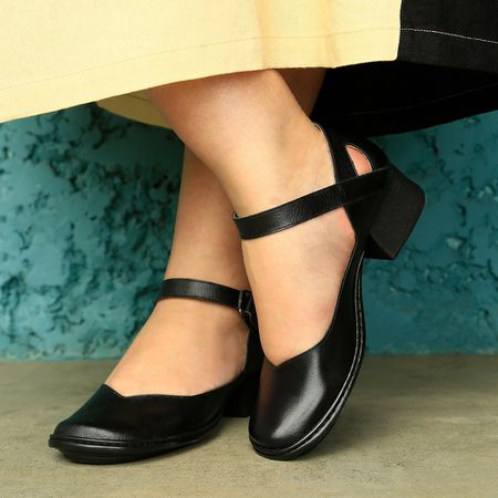 Sapato Boneca New Kelly em Couro cor Preto J.Gean ... - J.Gean