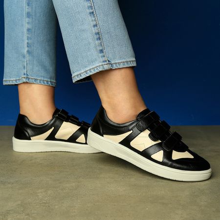 Tênis Feminino Madrid em Couro cor Natural J.Gean ... - J.Gean