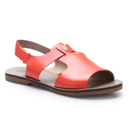 Sandália New Ariane em Couro cor Coral J.Gean - F... - J.Gean