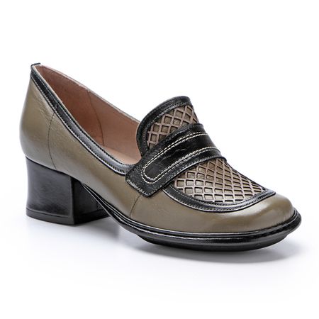 Sapato New Kelly em Couro cor Militar J.Gean - FE... - J.Gean