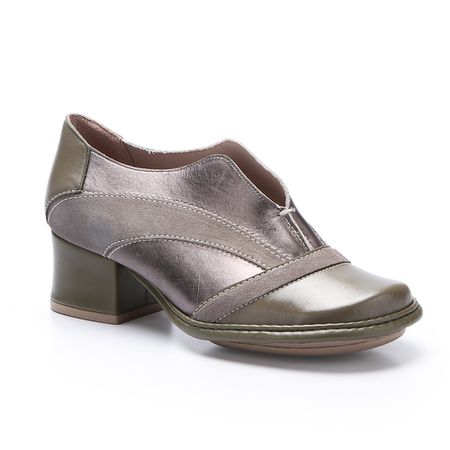Sapato New Kelly em Couro cor Militar J.Gean - FE... - J.Gean