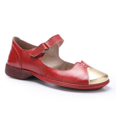 Sapatilha New Exclusiva em Couro cor Wine J.Gean ... - J.Gean