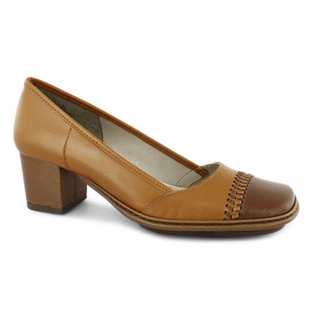 Sapato Galeany Feminino em Couro cor mel J.Gean -... - J.Gean