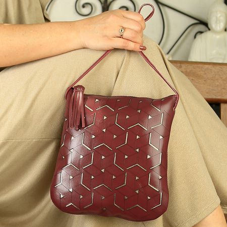 Bolsa transversal ou Tiracolo Feminina de Couro co... - J.Gean