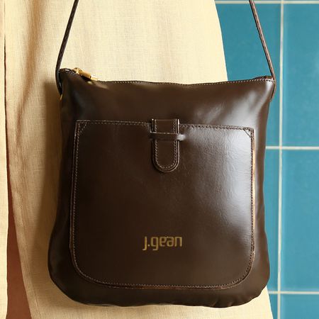 Bolsa transversal ou Tiracolo Feminina em Couro co... - J.Gean