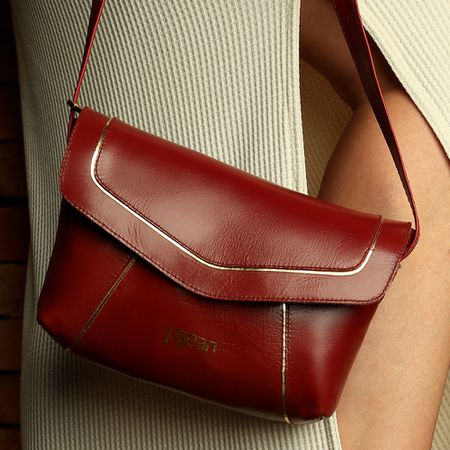 Bolsa Feminina com Franjas em Couro wine J.Gean. ... - J.Gean