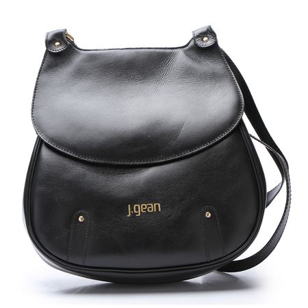 Bolsa Feminina Artesanal de Couro cor Preto J.Gean... - J.Gean
