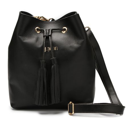 Bolsa Artesanal Em Couro Preto J.Gean - MB0043/04 - J.Gean