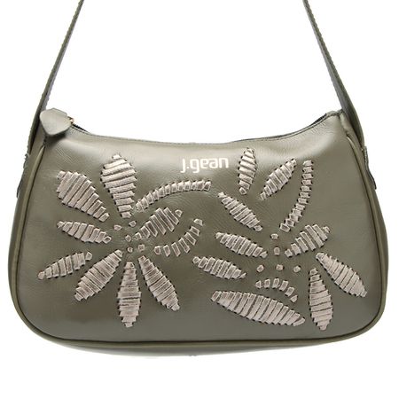 Bolsa Artesanal Em Couro Prata Militar J.Gean - M... - J.Gean