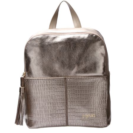 Mochila Feminina de Couro Legítimo cor Ouroligth J... - J.Gean