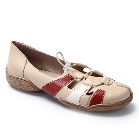 Sapatilha Vitore em Couro cor Crean J.Gean - CL00... - J.Gean