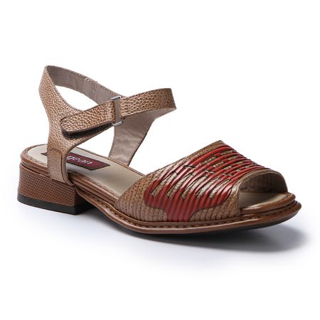 Sandália Salto Baixo J.gean Dual Confort Couro Leg... - J.Gean