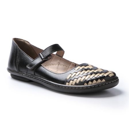 Sapatilha Boneca J.gean Em Couro Cor Preto - EM001... - J.Gean