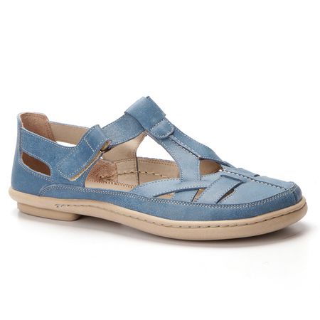 Sapatilha Feminina J.gean Retrô De Couro Cor Jeans... - J.Gean