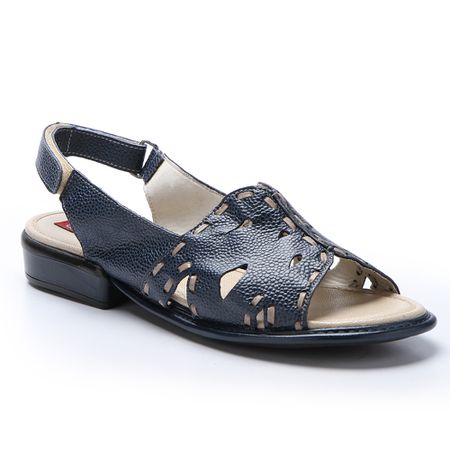 Sandália Salto Baixo J.gean Dual Comfort Couro Cor... - J.Gean