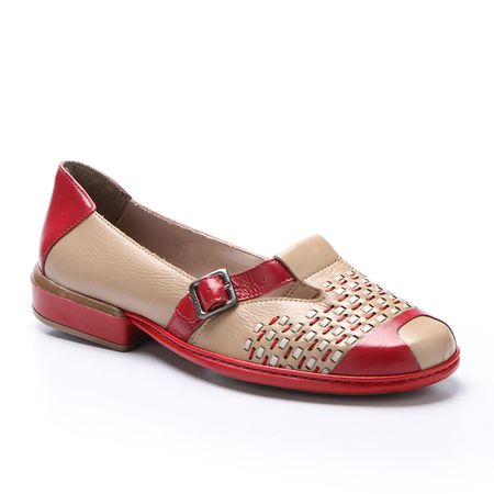 Sapatilha Feminina New Gaby em Couro cor flamingo ... - J.Gean