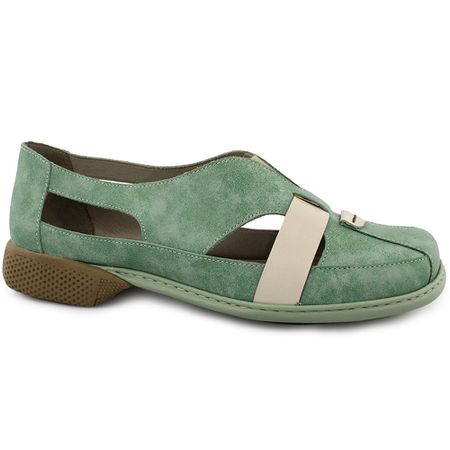 Sapatilha New Exclusiva em Couro cor Herbal JGean ... - J.Gean