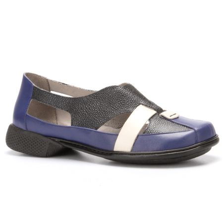 Sapatilha New Exclusiva em Couro cor Naval J.Gean ... - J.Gean