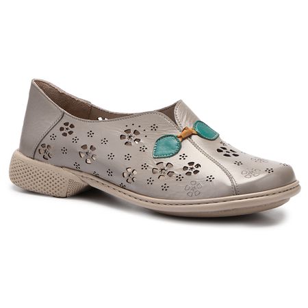 Sapatilha New Exclusiva em Couro cor Silver J.Gean... - J.Gean