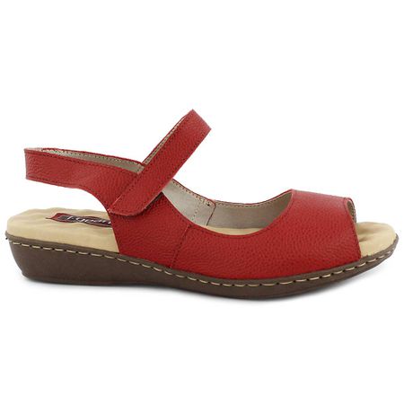 Sandália Linha Soft Gel em couro cor Cherry J.Gean... - J.Gean