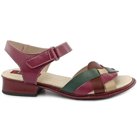 Sandália Salto Baixo J.gean cor Mahogany Couro Leg... - J.Gean